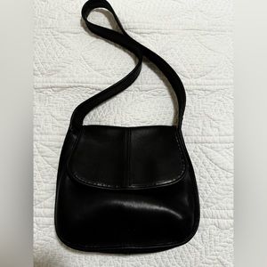 Vintage Coach Black Ergo Flap Saddle Crossbody